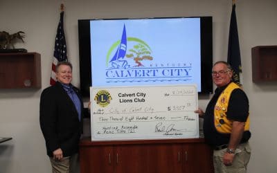 CALVERT CITY LIONS CLUB PURCHASES PICNIC TABLES FOR NEW OLD PARK PAVILION